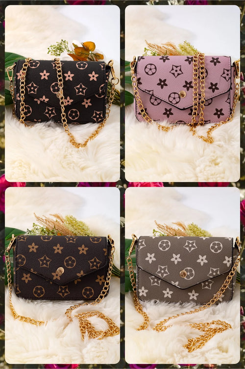 5"X 7"Crossbody purse with chain. (Available in 4 colors)